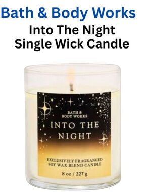 Bath & Body Works Single Wick Candle "Into the Night" - Brand New